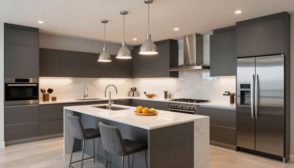 Award-winning modern kitchen design with multiple functional zones