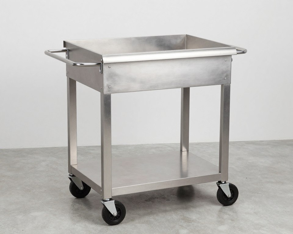 Basic outdoor grill cart with minimal features
