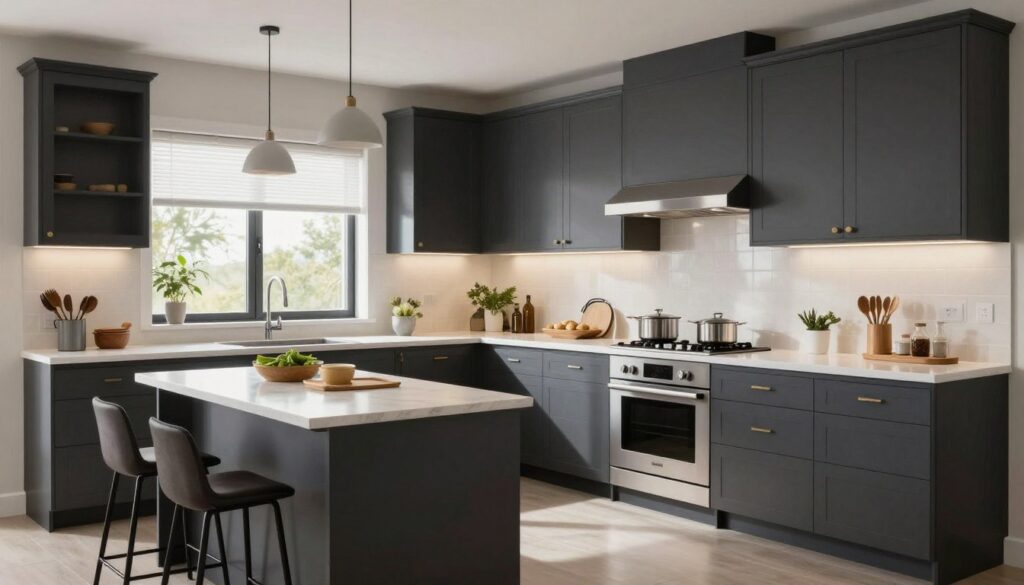 Beautiful modern kitchen successfully balancing traditional and contemporary design principles