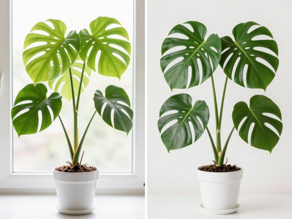 Before and after comparison showing results of proper plant rotation and care, NO PEOPLE, NO HUMANS, NO HANDS