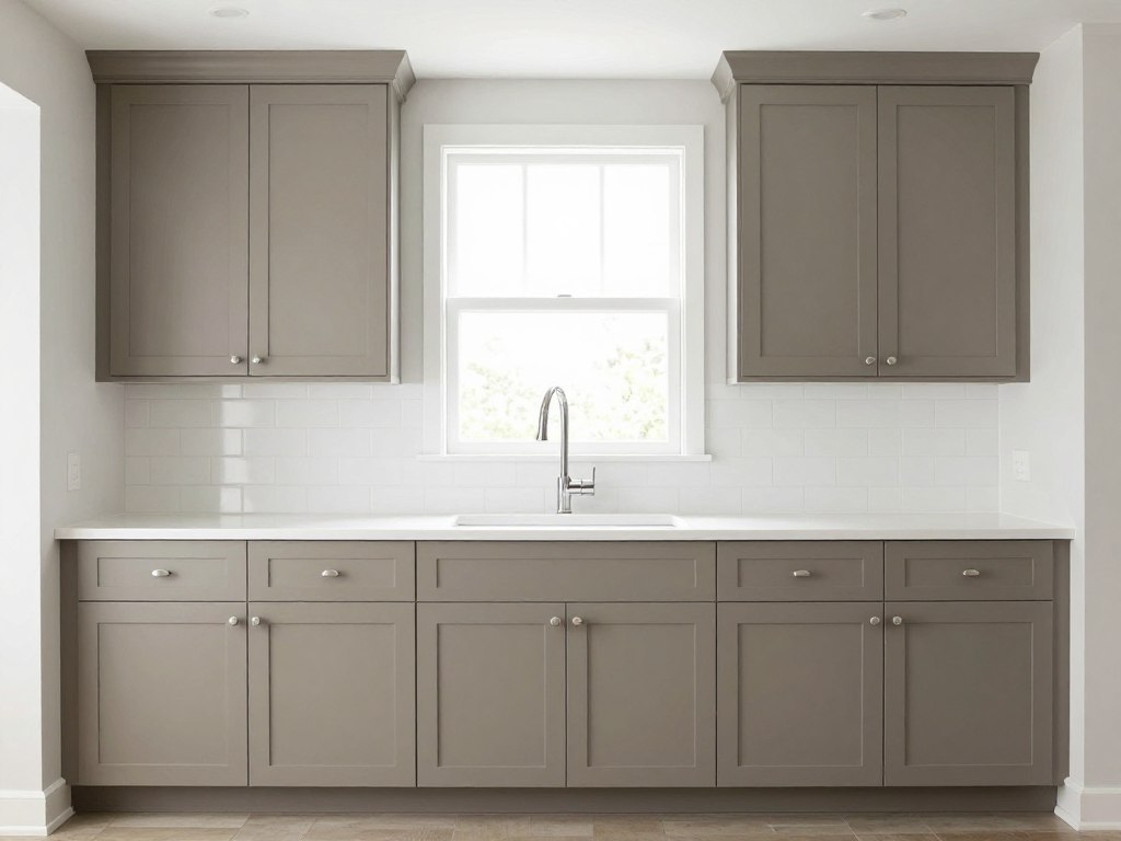 Benjamin Moore Light Taupe kitchen cabinets showing cool gray undertones