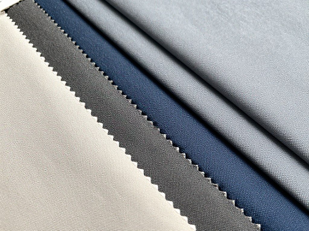 Close-up comparison of weatherproof fabric samples, NO PEOPLE, NO HUMANS, NO HANDS