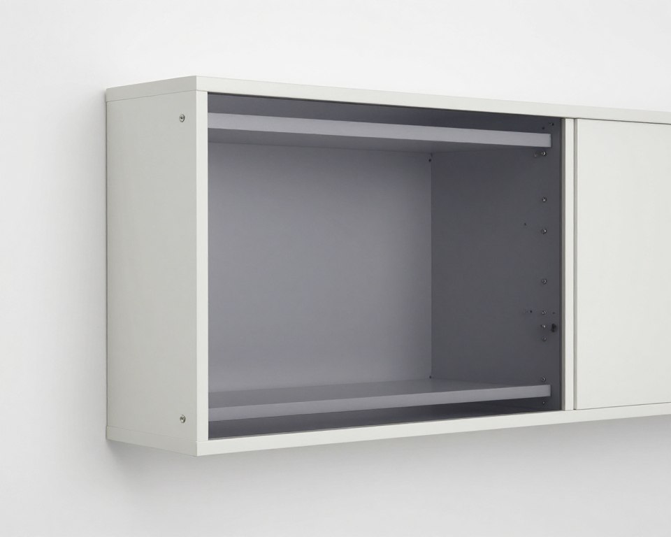 Closed Murphy outdoor kitchen showing compact wall profile