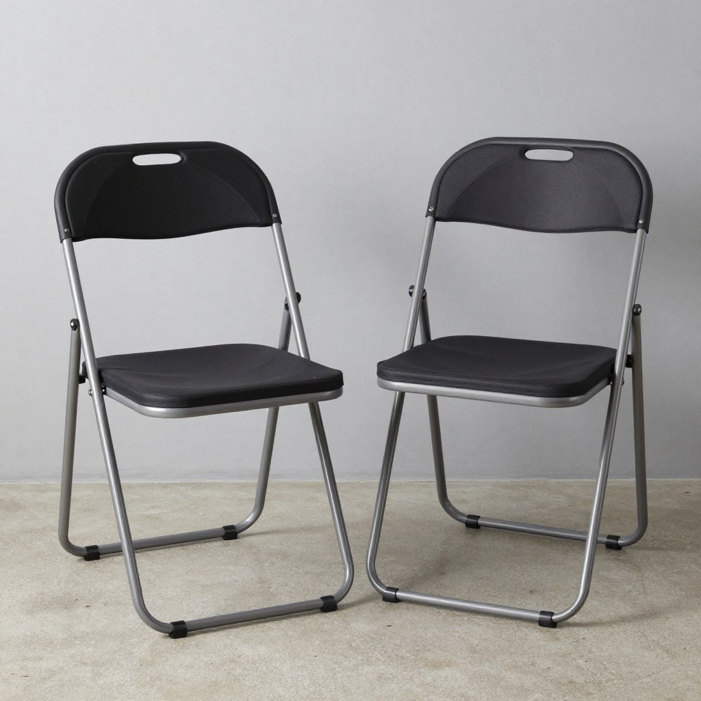 Folding bistro chairs with weatherproof seats, NO PEOPLE, NO HUMANS, NO HANDS
