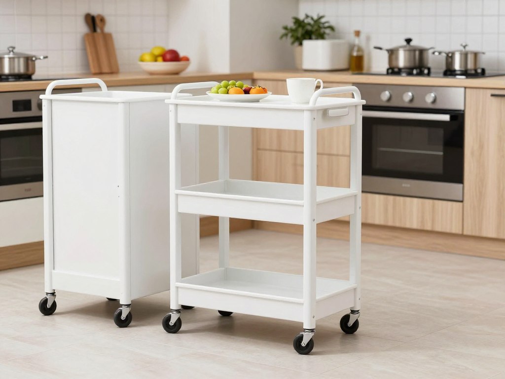 Mobile outdoor kitchen cart repositioned on patio