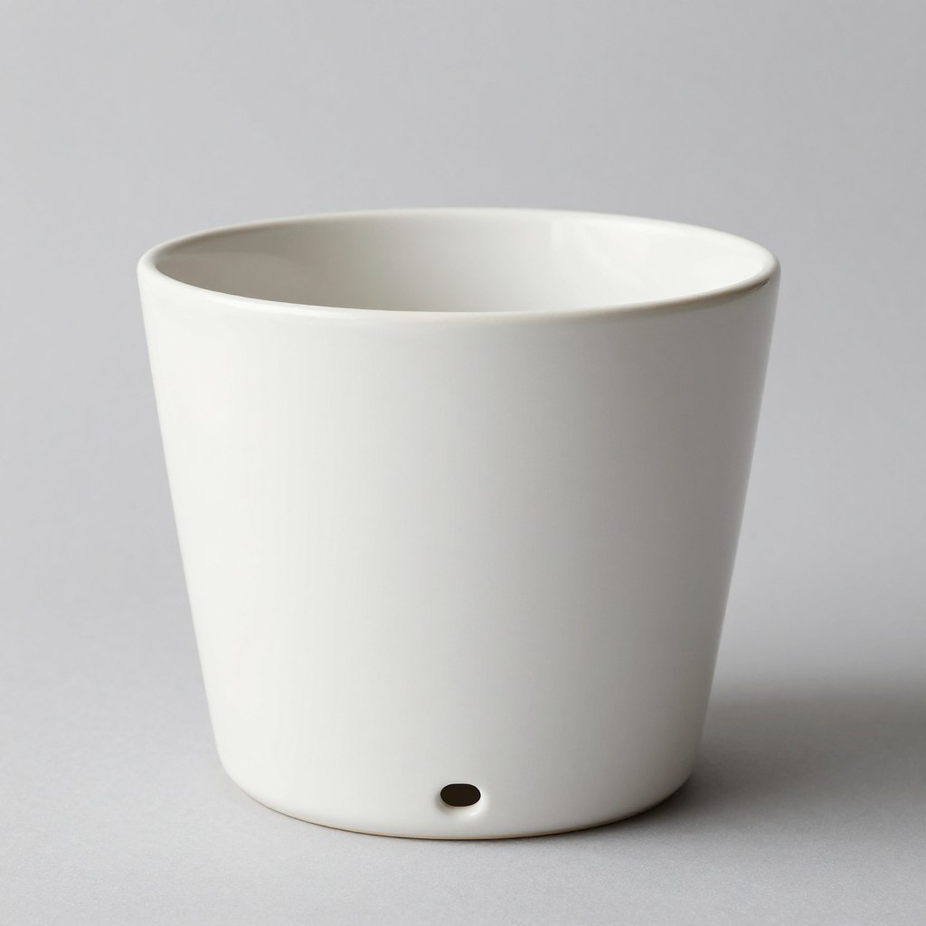 Modern ceramic planter with drainage hole, NO PEOPLE, NO HUMANS, NO HANDS