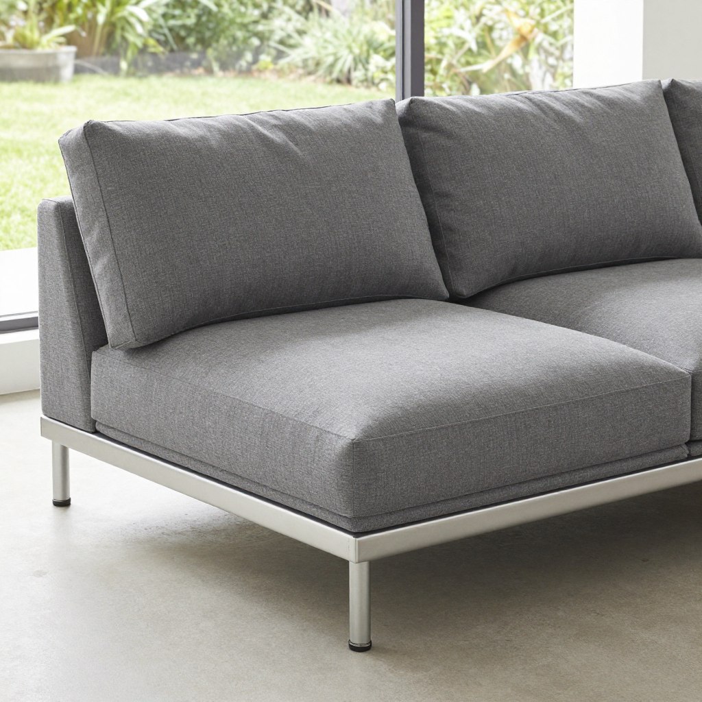 Modular sectional corner piece in weatherproof fabric, NO PEOPLE, NO HUMANS, NO HANDS
