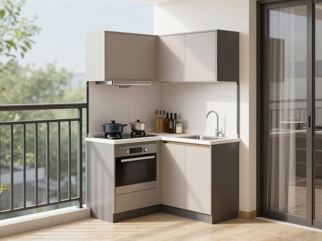 Murphy outdoor kitchen on narrow balcony