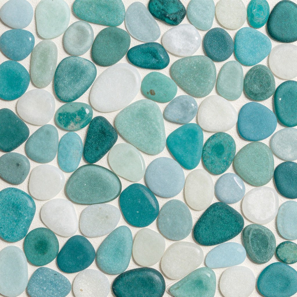 Ocean mix multi-color sea glass mosaic tile blend