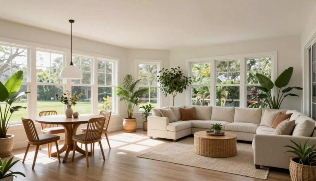 Sunroom with combined dining and lounge areas for entertaining, NO PEOPLE, NO HUMANS, NO HANDS