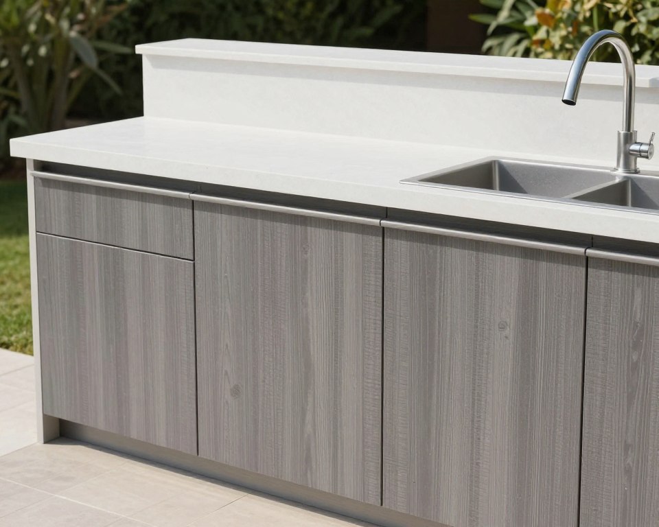 Synthetic materials in outdoor kitchen construction