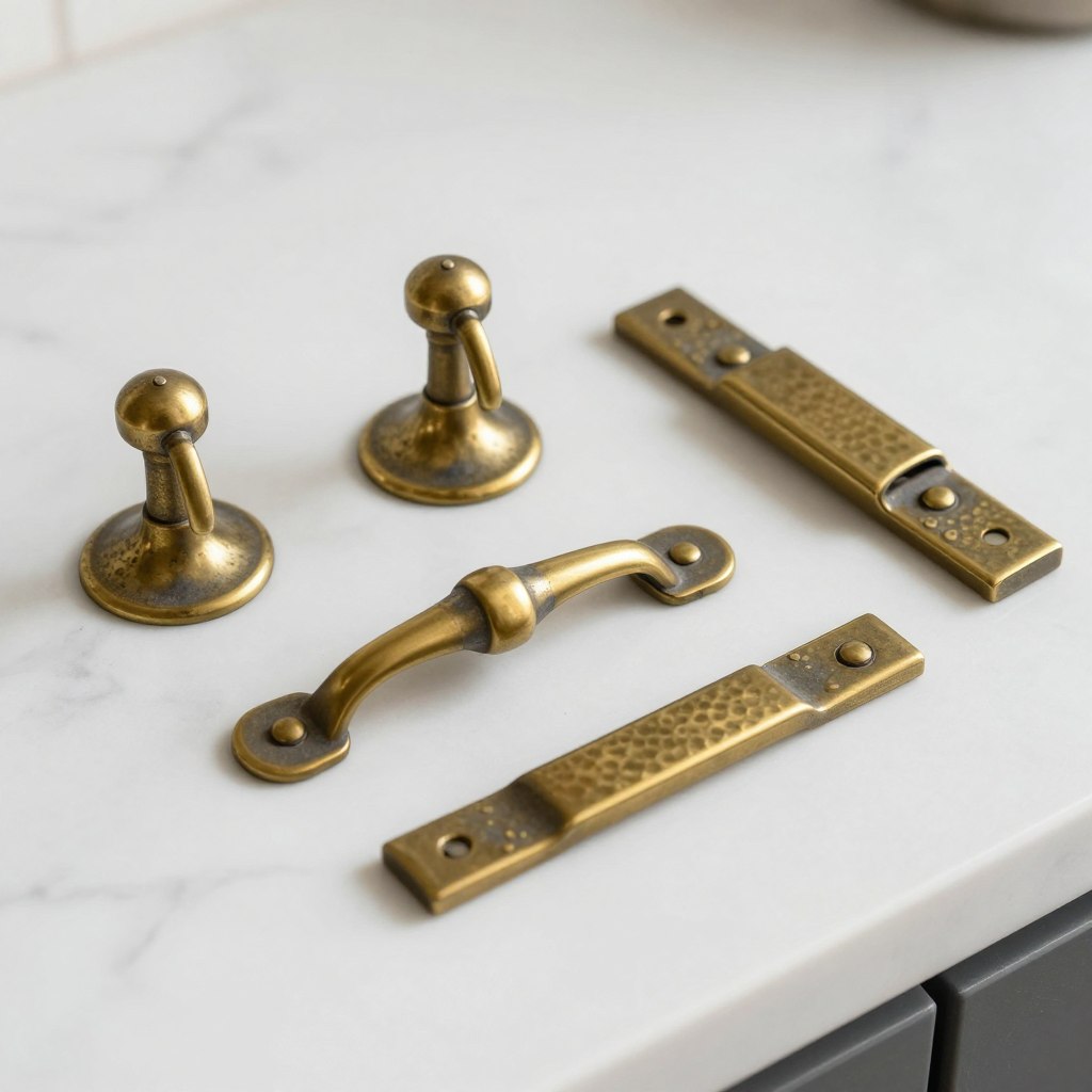 Traditional cottage kitchen cabinet hardware set