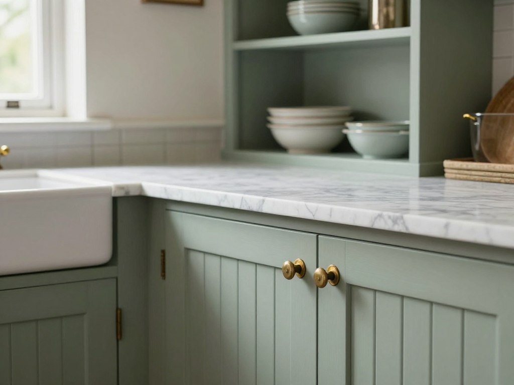 Traditional cottage kitchen cabinetry with vintage details