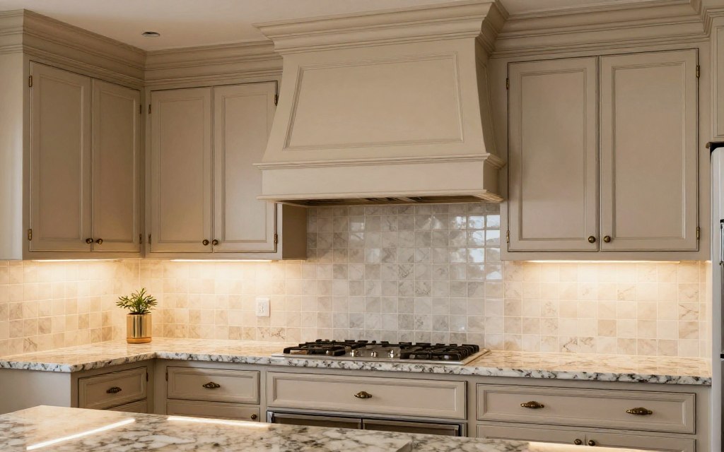 Traditional kitchen with Accessible Beige cabinets and classic details
