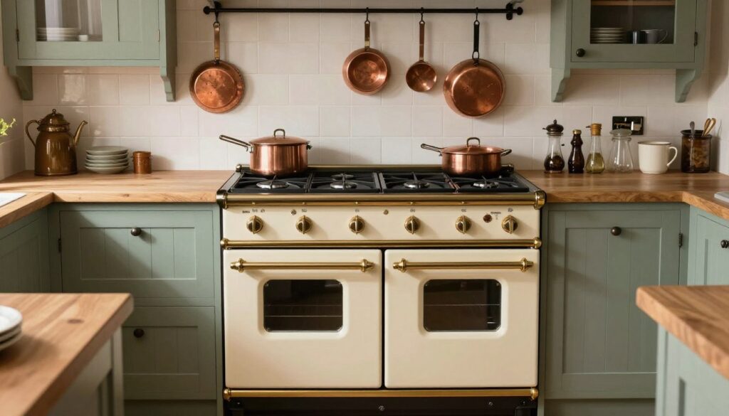 Traditional-style range cooker in cottage kitchen