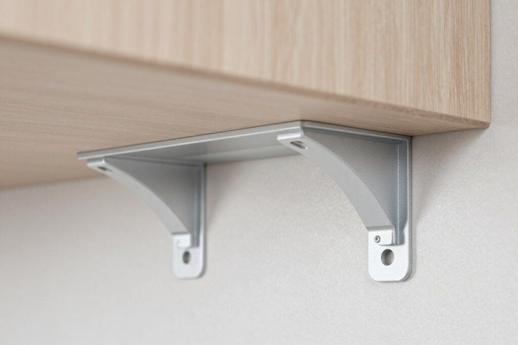 Wall-mounted outdoor kitchen installation showing structural support