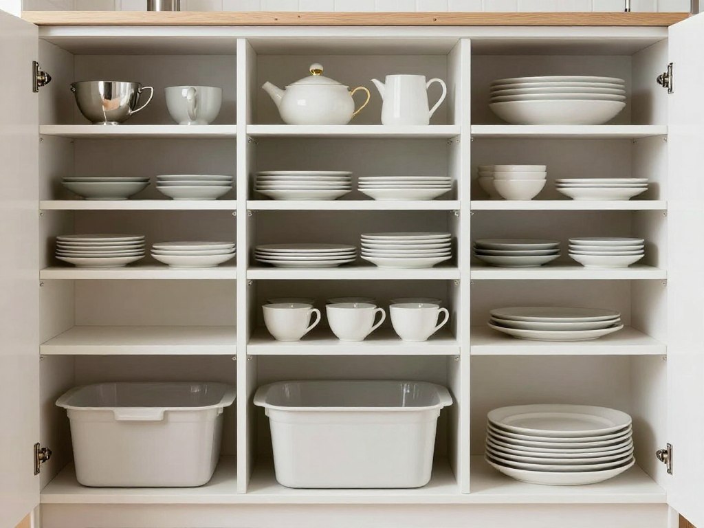 Wall-mounted outdoor kitchen zones showing organization levels