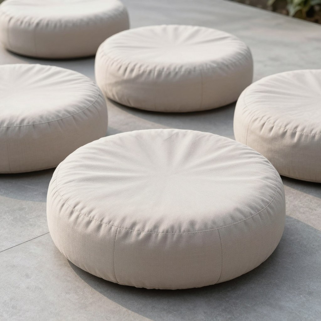 Weatherproof meditation cushion set, NO PEOPLE, NO HUMANS, NO HANDS