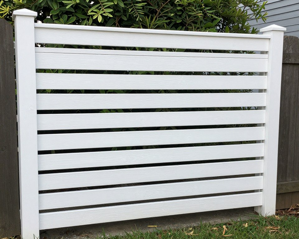 White oak slatted privacy screen on modern balcony