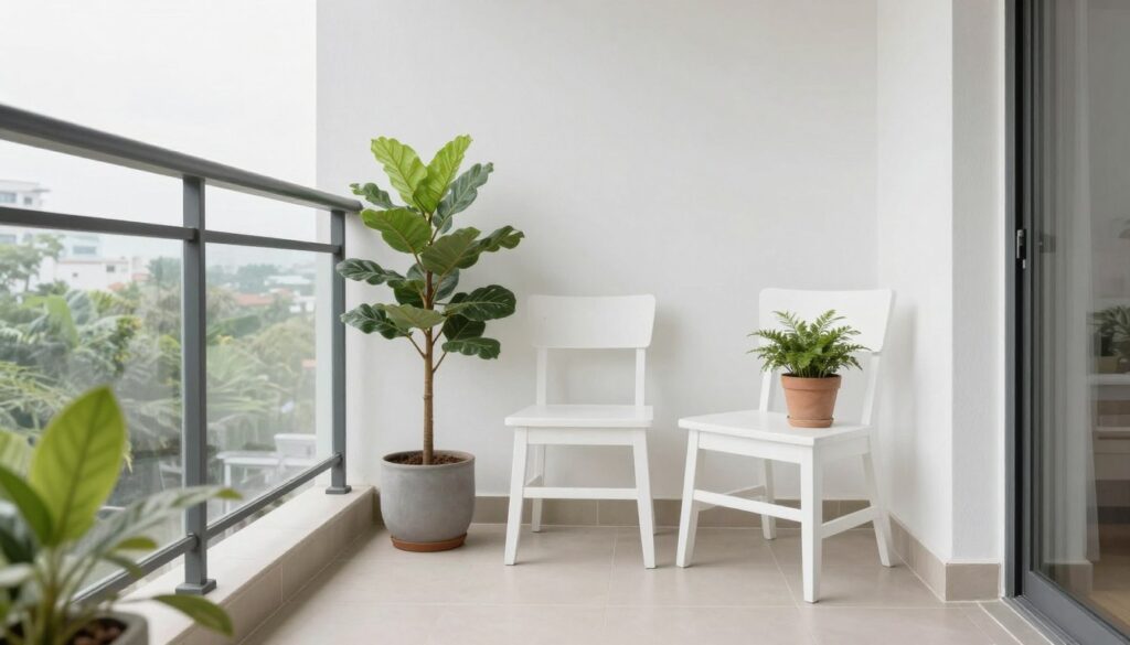 budget-friendly minimalist balcony setup
