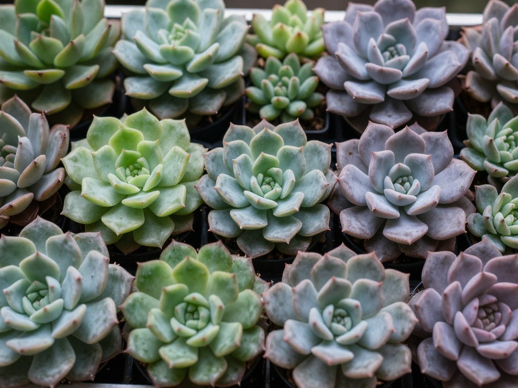 close-up of succulent arrangement in wall planter