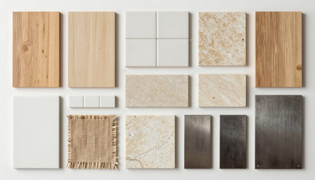 collection of minimalist balcony materials and textures