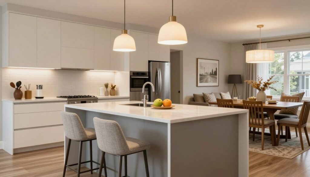 kitchen bar stools with seasonal cushions and decor