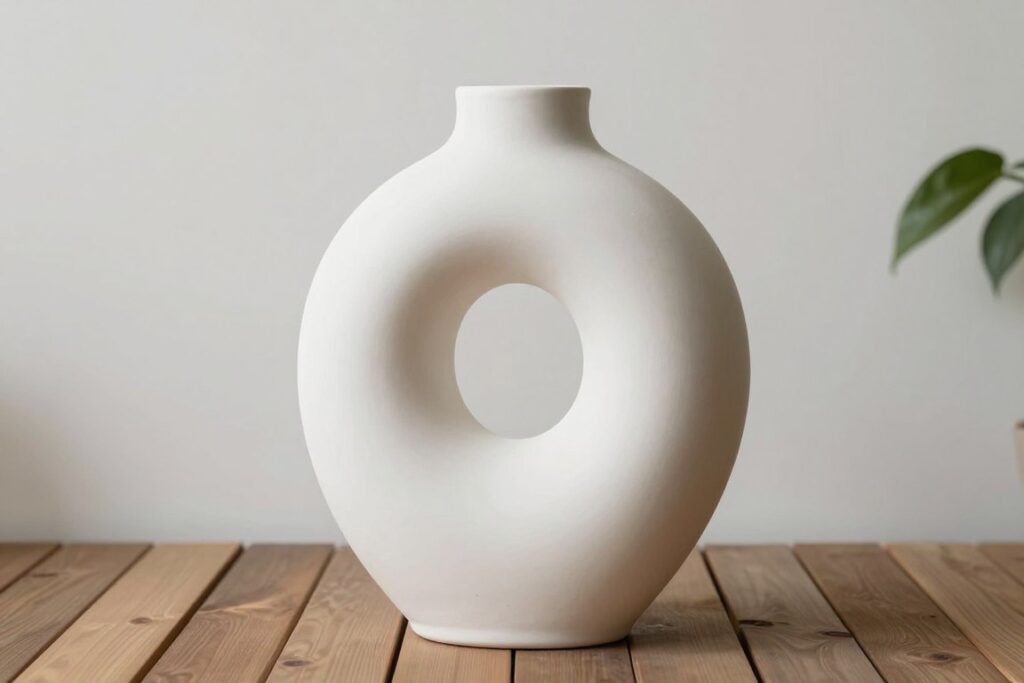 large ceramic vessel on balcony as decorative element