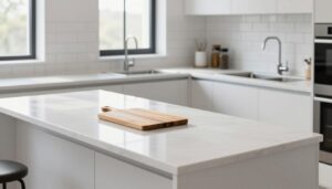 minimalist kitchen countertops with clean lines and neutral colors