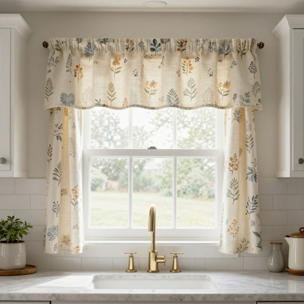 window valance with seasonal pattern